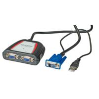 VALUE Portable VGA Video-Splitter, 2-port, 250MHz