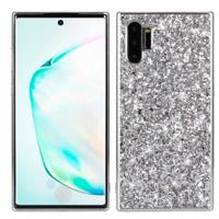 Plating glittery poeder schokbestendig TPU Case voor Galaxy Note 10 + (zilver)