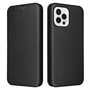 iPhone 14 Pro Max Flip Case - Koolstofvezel - Zwart