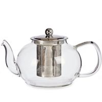 Glazen theepot 1100 ml met filter/infuser en handvat - thumbnail