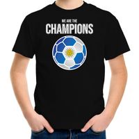 Uruguay WK supporter t-shirt we are the champions met Uruguayaanse voetbal zwart kinderen