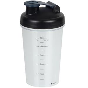 Shakebeker/shaker/bidon - 600 ml - zwart - kunststof