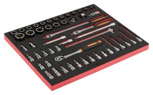 Bahco Foaminlay Fit&Go 3/3 met doppen en toebehoren 1/2" en schroevendraaierdopsleutels 1/2" - 53-delig - FF1A130