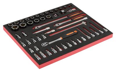 Bahco Foaminlay Fit&Go 3/3 met doppen en toebehoren 1/2" en schroevendraaierdopsleutels 1/2" - 53-delig - FF1A130