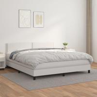 Boxspring met matras kunstleer wit 160x200 cm