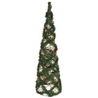 Kerstverlichting figuren Led kegel kerstboom draad/groen 60 cm 30 leds - thumbnail