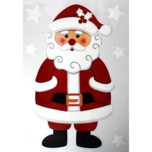 1x Kinderkamer kerst raamstickers kerstman 28,5 x 40 cm   -