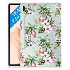 Samsung Galaxy Tab S7FE Back Case Flamingo Palms