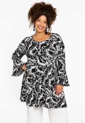 Yoek Tuniek wide bottom ALICE | Zwart | Maat 42/44