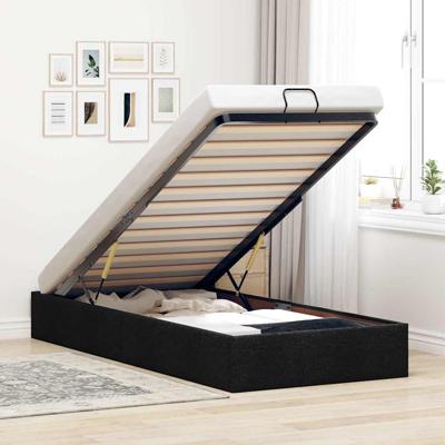 Bedframe zonder matras 90x200 cm stof zwart