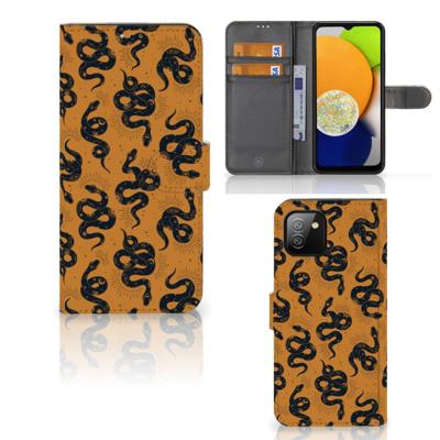 Telefoonhoesje | Met pasjeshouder | voor Samsung Galaxy A03 Snakes