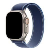 Apple Watch Ultra 3 Bandje Trail - Nylon - Blauw Felblauw - Zilver - 44, 45, 46 & 49mm