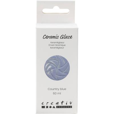 Creativ Company Keramiek glazuur, 984-1101 °c, dekkend, country blue, 60 ml/ 1 fles
