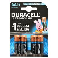 Batterij 4x AA Duracell Ultrapower MX1500 zeer geschikt voor duurdere apparaten