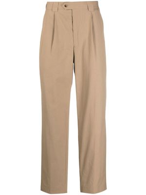 Paul Smith pantalon droit en coton à détails plissés - Tons neutres