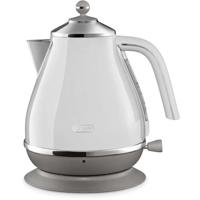 DELONGHI ICONA CAPITALS waterkoker - 1,7L - Roestvrij staal - Afneembare en 360° draaibare voet - Antikalkfilter - Wit