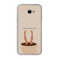 Aggressively drinks coffee: Samsung Galaxy J4 Plus Transparant Hoesje