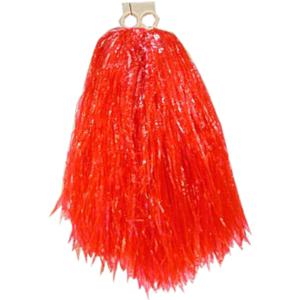 Cheerball/pompom - 1x - rood - met ringgreep - 33 cm - cheerleader verkleed accessoires