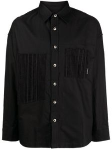 FIVE CM chemise sans col à bords francs - Noir