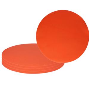 Wicotex Placemats Uni - 8x - oranje - rond 38 cm - anti slip laag - Teflon coating toplaag