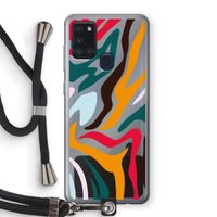 Colored Zebra: Samsung Galaxy A21s Transparant Hoesje met koord