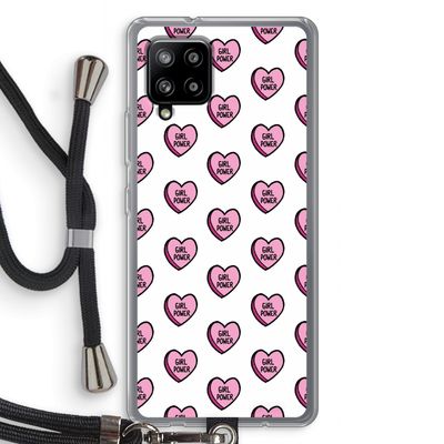 GIRL POWER: Samsung Galaxy A42 5G Transparant Hoesje met koord