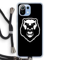 Angry Bear (black): Xiaomi Mi 11 Lite Transparant Hoesje met koord
