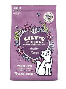 Lily's Kitchen Fish & Turkey Senior Dry Food droogvoer voor kat 800 g Volwassen Zalm, Forel, Witte vis