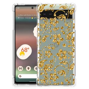 Google Pixel 6A Case Gouden Bloemen