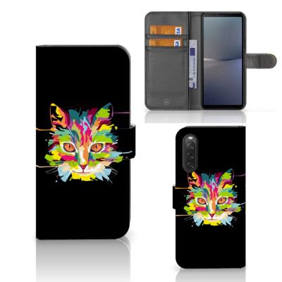 Sony Xperia 10 V Leuk Hoesje Cat Color