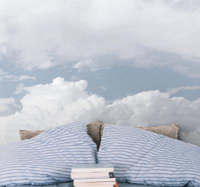Fotobehang baby Witte pluizige wolken