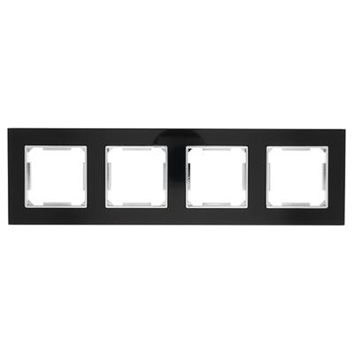 Viervoudig afdekraam Nero Deluxe Glas zwart