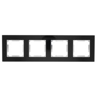 Viervoudig afdekraam Nero Deluxe Glas zwart Viervoudig afdekraam Nero Deluxe Glas zwart