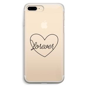 Forever heart black: iPhone 7 Plus Transparant Hoesje