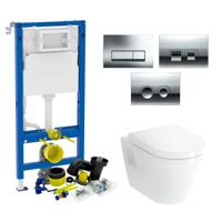 Geberit up100 Toiletset Plieger Milano | Wandcloset | Wit | Delta Drukplaat