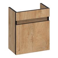 Brauer Joy Edge Fonteinkast - 40 cm - 1 Deur - Greeploos - Linksdraaiend - Forest Tan