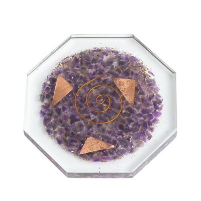 Orgoniet Edelsteen Amethist Oplaadschijf Rond (100 mm)