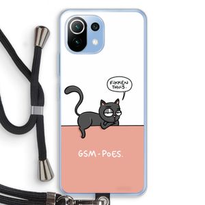 GSM poes: Xiaomi Mi 11 Lite Transparant Hoesje met koord