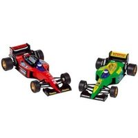 Raceauto speelgoed set van 2x stuks Formule 1 wagens 10 cm