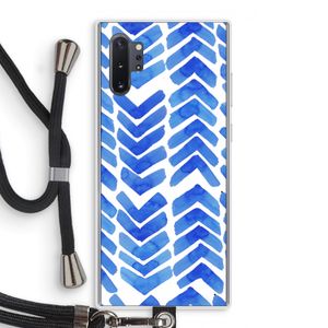 Blauwe pijlen: Samsung Galaxy Note 10 Plus Transparant Hoesje met koord