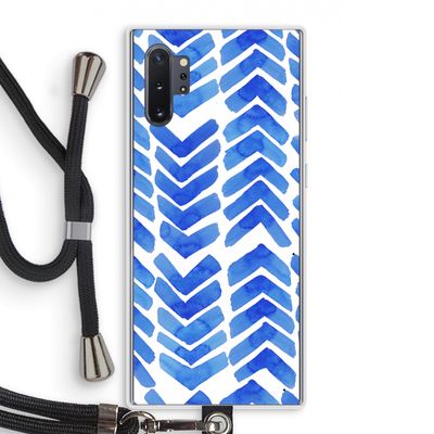 Blauwe pijlen: Samsung Galaxy Note 10 Plus Transparant Hoesje met koord