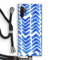 Blauwe pijlen: Samsung Galaxy Note 10 Plus Transparant Hoesje met koord