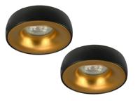 Set van 2 zwart met goudkleur Inbouw Ledspot Samos, 5 Watt Set van 2 zwart met goudkleur Inbouw Ledspot Samos, 5 Watt