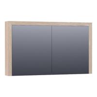 Brauer Rise Spiegelkast 120 cm - zonder Verlichting - Met 2 Dubbelzijdige Spiegeldeuren - Lamellen Eiken Wit