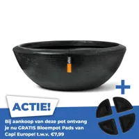 Schaal laag granite 153x56 zwart