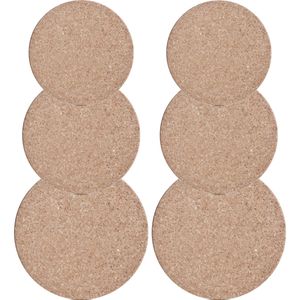 Set van 6x pannenonderzetters kurk rond 20/23/26 cm