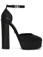 Dolce & Gabbana escarpins en cuir verni à plateforme 145 mm - Noir