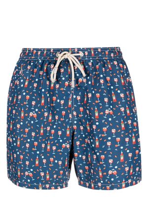 MC2 Saint Barth short de bain à imprimé graphique - Bleu