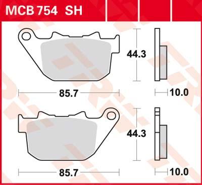 TRW Remblokken, en remschoenen voor de moto, MCB754SH Sinter street