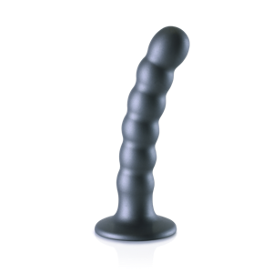 Ouch! by Shots Beaded Silicone G-Spot Dildo - 5'' / 13 cm - Gunmetal